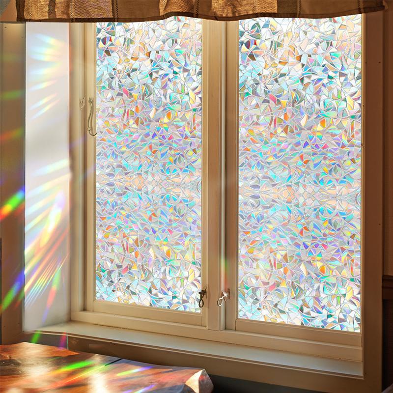 3D статические бесклеевые антиподглядывающие наклейки на стекло цветная полумесяц ванная комната конфиденциальность затемняющая матовая стеклянная пленка