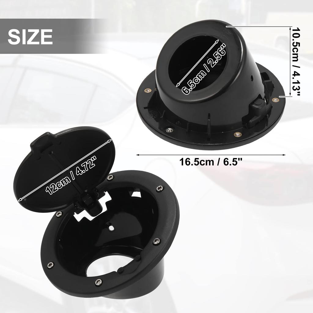 ACROPIX Fuel Tank Fuel Filler Door Gas Tank Cap Cover Black Fits Jeep Wrangler JK 1 Piece