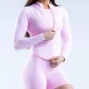 DFYNE Seamless Long Sleeve Zipper Fitness Suit - High Neck Soft Bodysuit