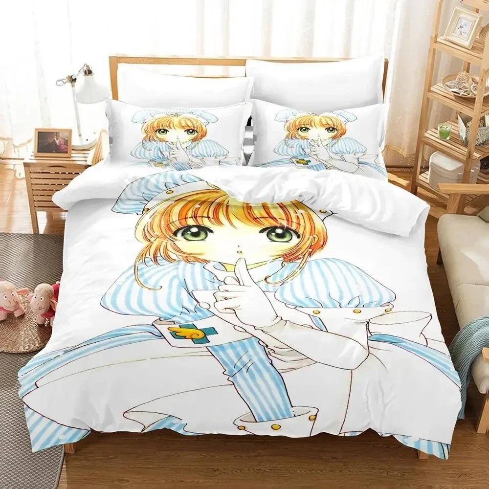 3D Принт Аниме Cardcaptor Sakura Постельное Белье Пододеяльник Комплект Постельного Белья Покрывало Наволочка Одеяло Кинг Квин Размер Мальчики Взрослые
