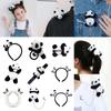 Cartoon Panda Hair Hoop Headband Furry Hairpin Scrunchie Barrette Alloy Brooch Styling Accessories for Women Girls