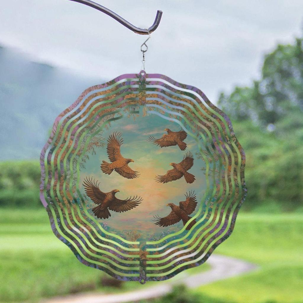 10 Inch Hanging Wind Chime for Outdoor Decor Dynamic Rotating Hook Design Perfect for Balcony Garden Spring Summer Gift Idea