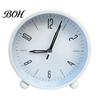 Silent Non Ticking Clock Retro Metal Alarm with Night Light, Movement Electronic Non-Ticking Clock, Modern Round Table for Kids Students Light