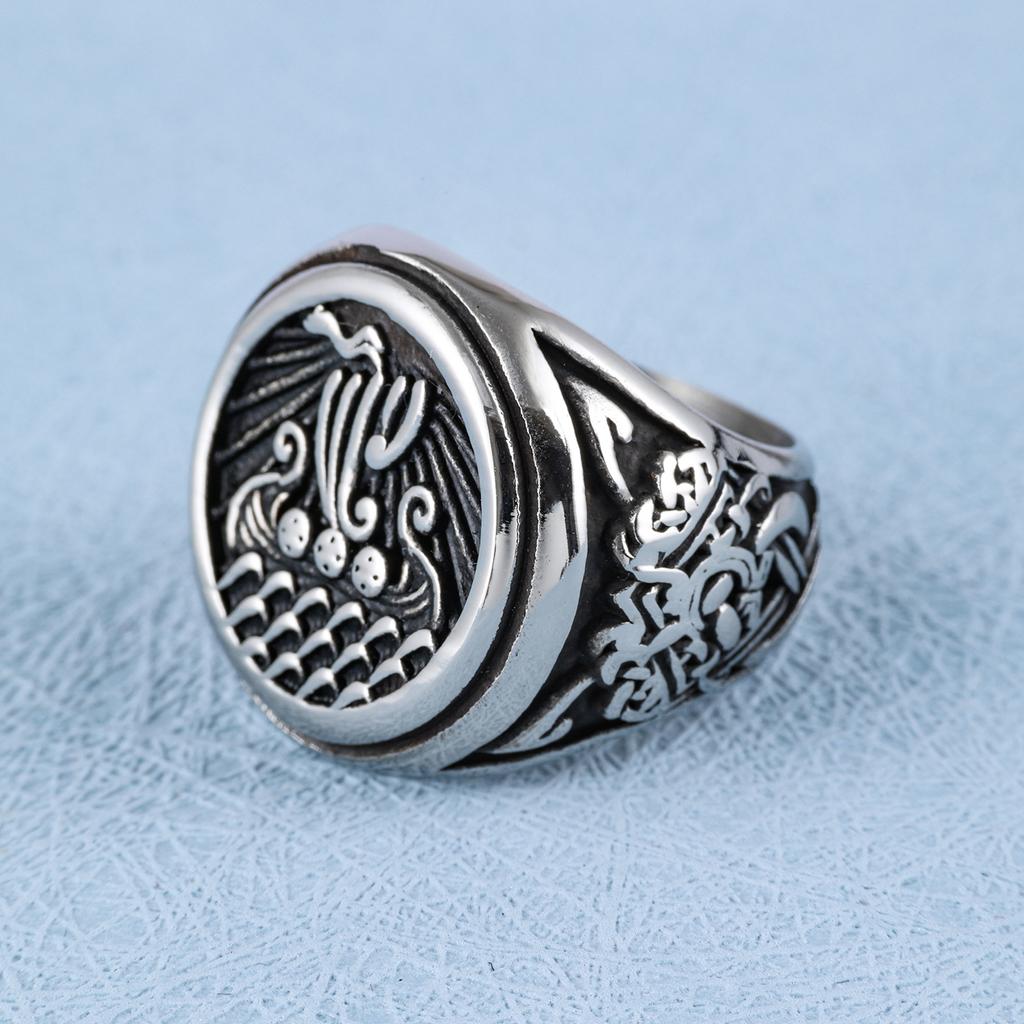 New S925 Silver Ring, Viking Series Nautical Seal Style, Viking Totem, Ring Fashion Accessories