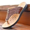 Модный бренд Мужские шлепанцы из коровьей кожи высшего слоя Повседневная пляжная обувь Модные уличные мужские сандалии ручной работы с удобной мягкой подошвой