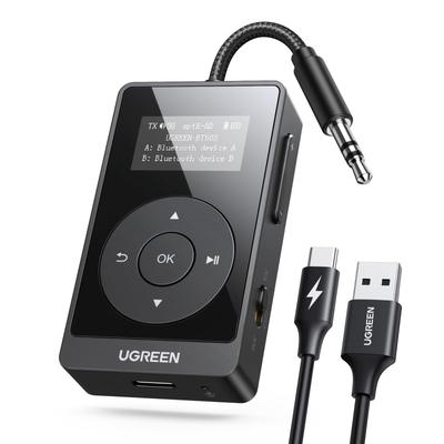 UGREEN Bluetooth-передатчик-приемник для двух AirPods с AptX, аудиоадаптер Bluetooth Aux для автомобиля и телевизора, для авиаперелетов 5.3 и на борту, 2-в-1