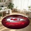 Kansas City Chiefs Printed Round Crystal Velvet Rug Soft Non Slip Floor Carpet For Bedroom Holiday Gift