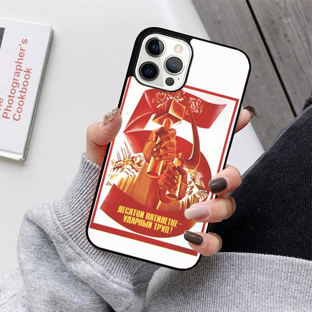 Vintage Stalin USSR CCCP Phone Case For iPhone 17 Air 16 15 14 13 12 Pro Max Plus Max Cover Shell coque