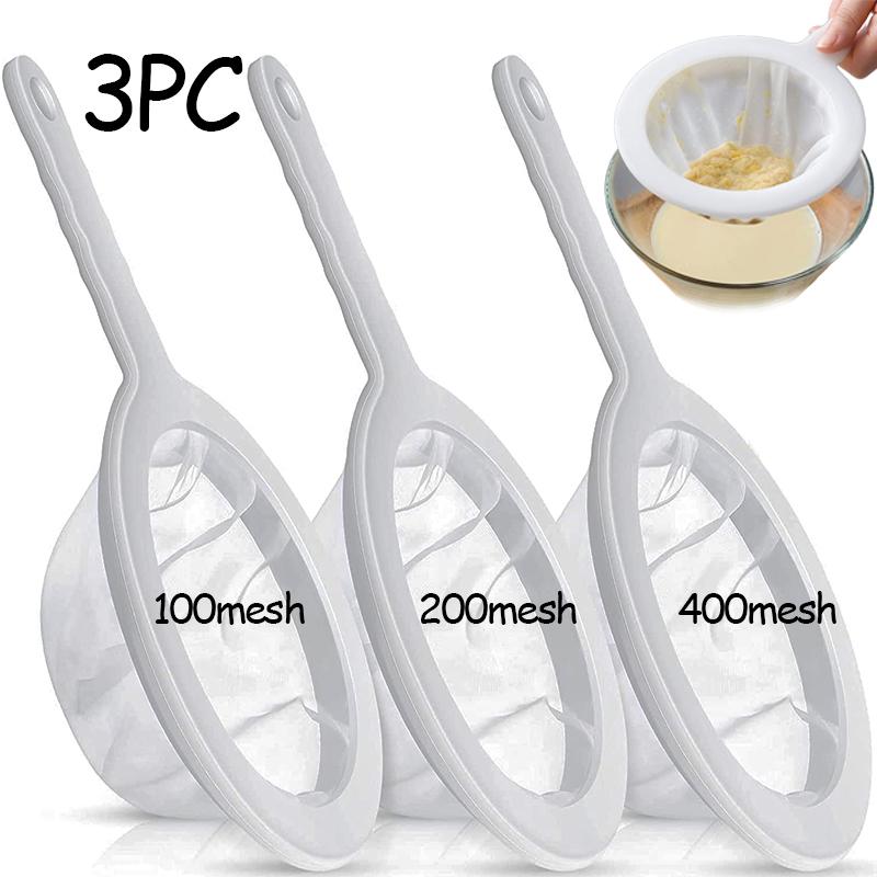 400-ячеистый многоразовый нейлоновый фильтр-сетка, ложка, ультратонкий дуршлаг, сито для меда, соевого молока, кофе, фильтр