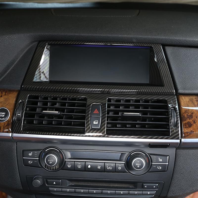 Автоаксессуары в стиле карбона для BMW X5 X6 E70 E71 2008-2013 ABS Декоративная полоса, рамка, накладка, наклейка на интерьер автомобиля