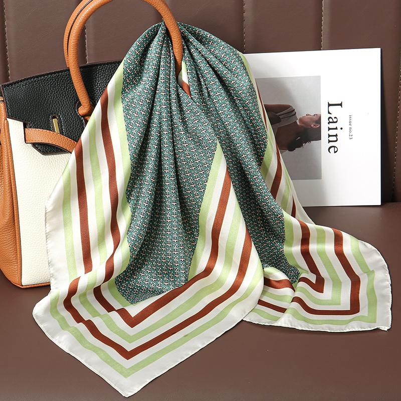 New Silk Shawl Square Scarf for Women Neckerchief Female Headband Hair Wrap Print Ladies Foulard Fashion Hijab Bandana