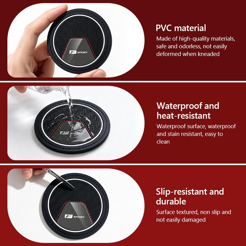 MTIQ6 2Pcs Car Coaster Water Cup Bottle Holder Anti-slip Pad Mat Silica Gel For Lexus IS350 ES350 IS250 IS460 IS220h IS300 LX570