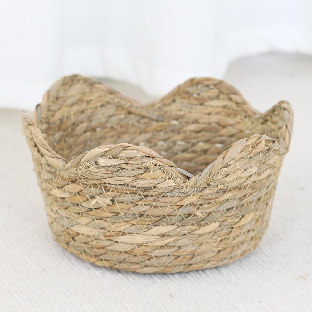 Natural Woven Straw Hanging Flower Pot Basket - Garden and Tea Room Storage Container