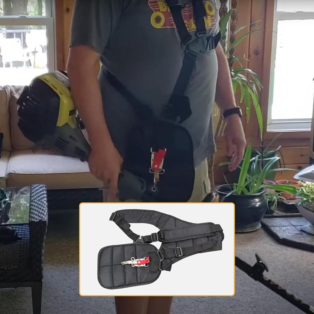 Double Shoulder Strimmer Harness Strap For Lawn Mower Grass Strimmer Brush Cutter Garden Power Pruner Adjustable Nylon Belt