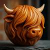 Highland Cow Resin Ornament – Cute Farmhouse Decorative Figurine for Home, Cottage, Living Room, Shelf Display, Gift Idea