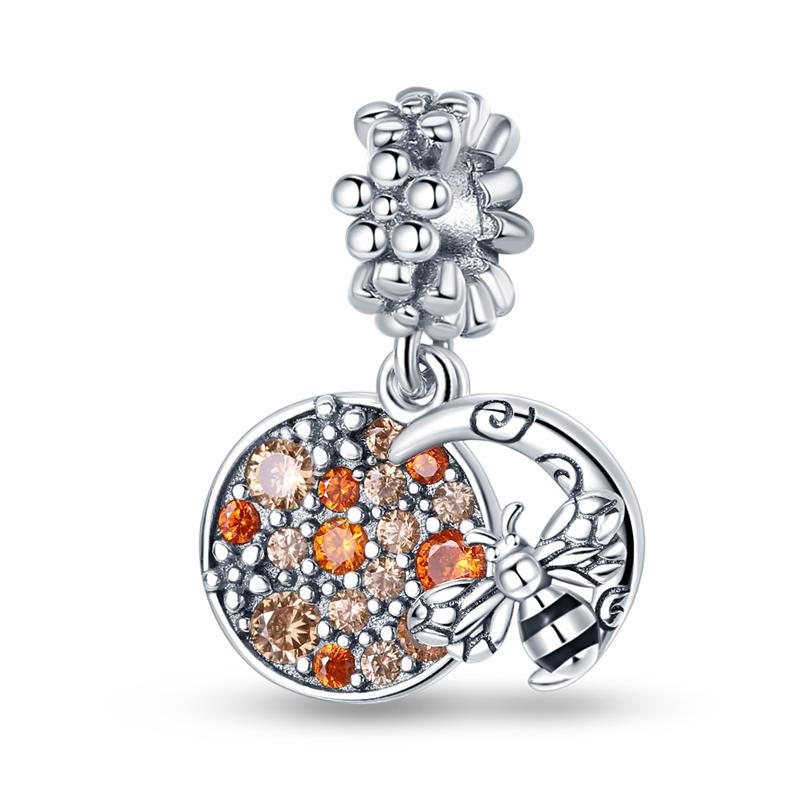 925 Silver Bee Charm Beads Bumblebee Pendant 4MM Hole Fit Bracelet Bangle DIY Jewelry Gift
