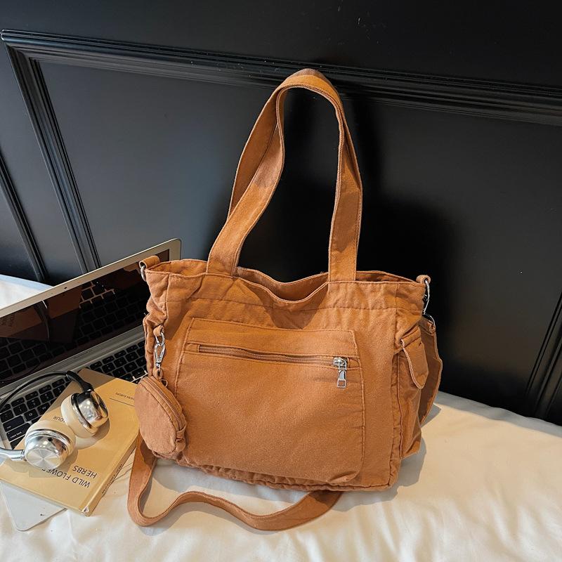 Сумка большой вместимости модный тренд повседневная текстура на плечо сумка-мессенджер 2025 осень новая женская сумка-тоут