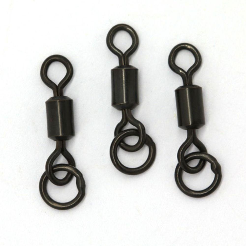 50 шт. высокопрочный рыболовный соединитель черный вращающийся вертлюжок рыболовные снасти аксессуары