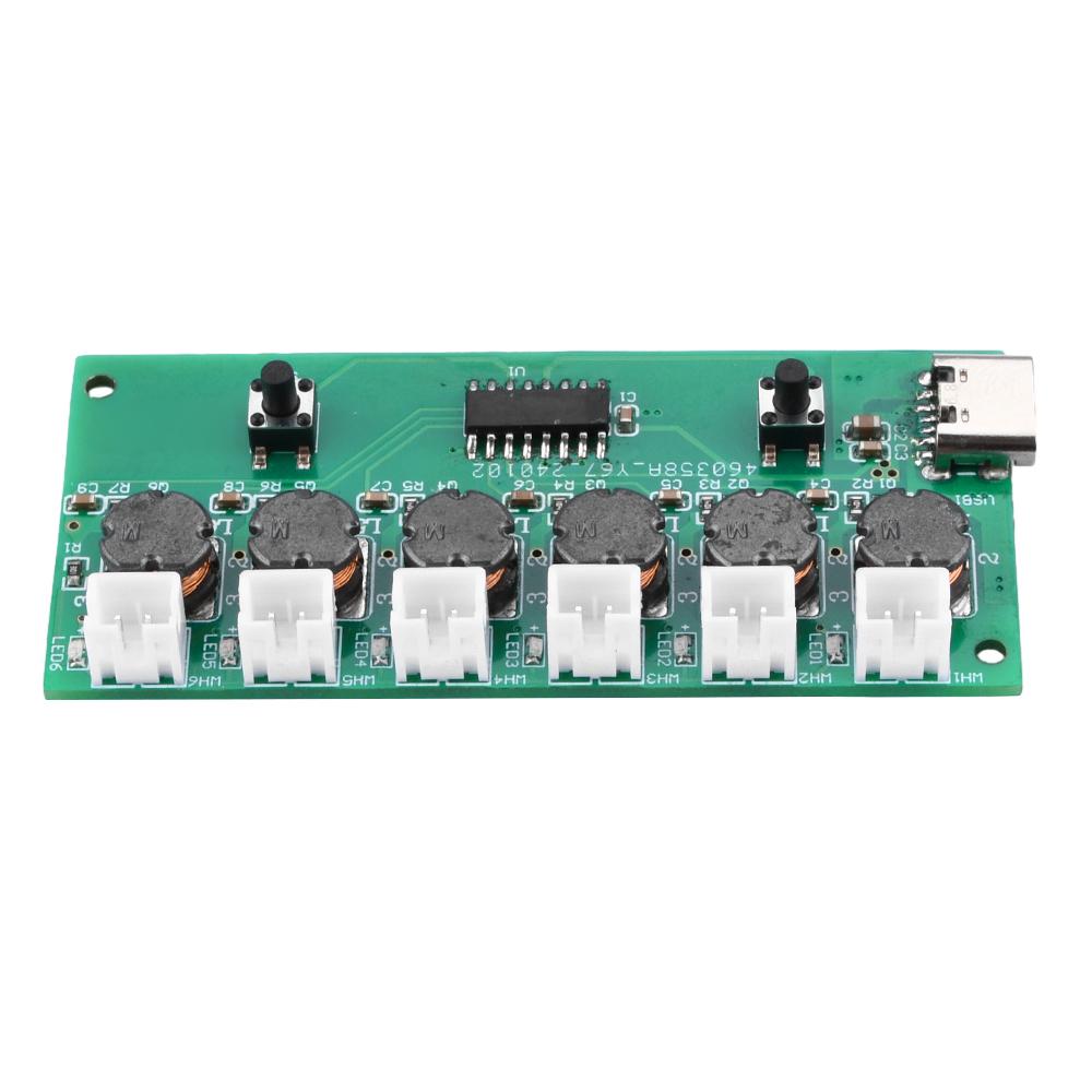 Модуль увлажнителя с шестью распылителями DC5V, USB Type-C, Мини-наборы для DIY, Генератор тумана и плата драйвера, Ультразвуковой распылитель