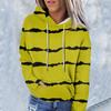 Ladies Fashion Casual Long Sleeve Striped Print Hoodie