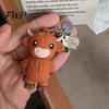 Metal Keychain A Little Highland Cow for You Keychain, 3D Resin Keyring with Birthstone Charm & Sentiment Card, Your Daily Reminder of Quiet Strength