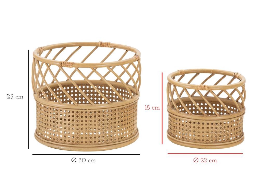 Vase Holder Panama Set 2 Pcs Cm Ø 30X25-22X18