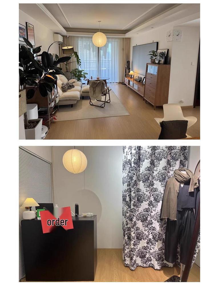 Noguchi Yu Japanese Paper Lantern - Round Pendant Lampshade for Living Room, Dining Room, Cafe, Guesthouse, Clothing Store, Wabi-Sabi Style.