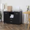 Multifunctional Office Cabinet With 360 Degree Wheels For Printers And Files Black Wood 100x40x71cm