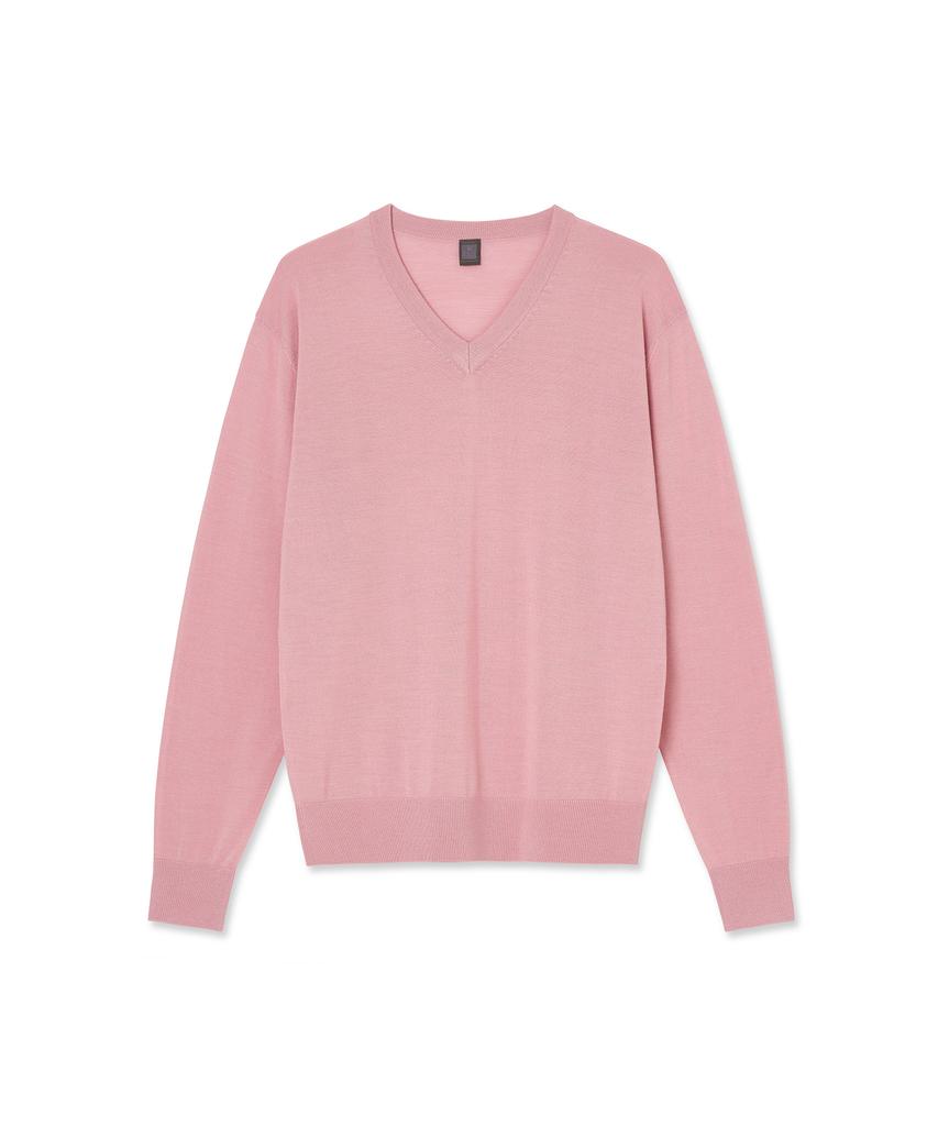 IOLO Silk Blended V-Neck Sweater_Pink