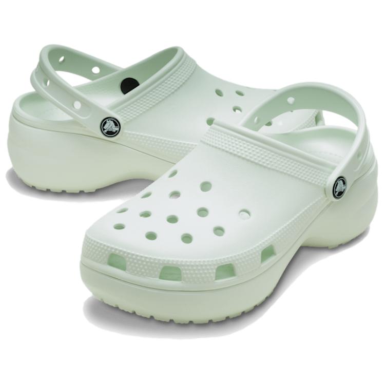 Crocs Classic Platform Clog Comfortable Simple Clogs Women Clogs Light-Green 206750-3YF