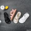2024 Summer Flat Sandals Female Gladiator Open-toed Soft Jelly Sandals Women's Sponge Cake Non-slip Beach Shoes