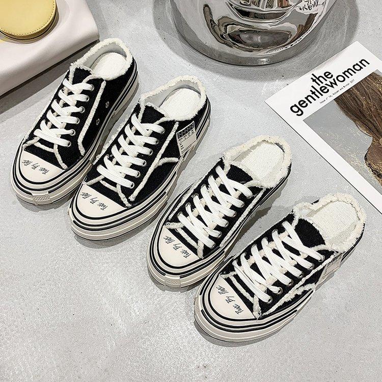 Пара сумка голова полушлепанцы верхняя одежда 2025 атака новые ленивые один педаль бахрома нищий обувь парусиновая обувь