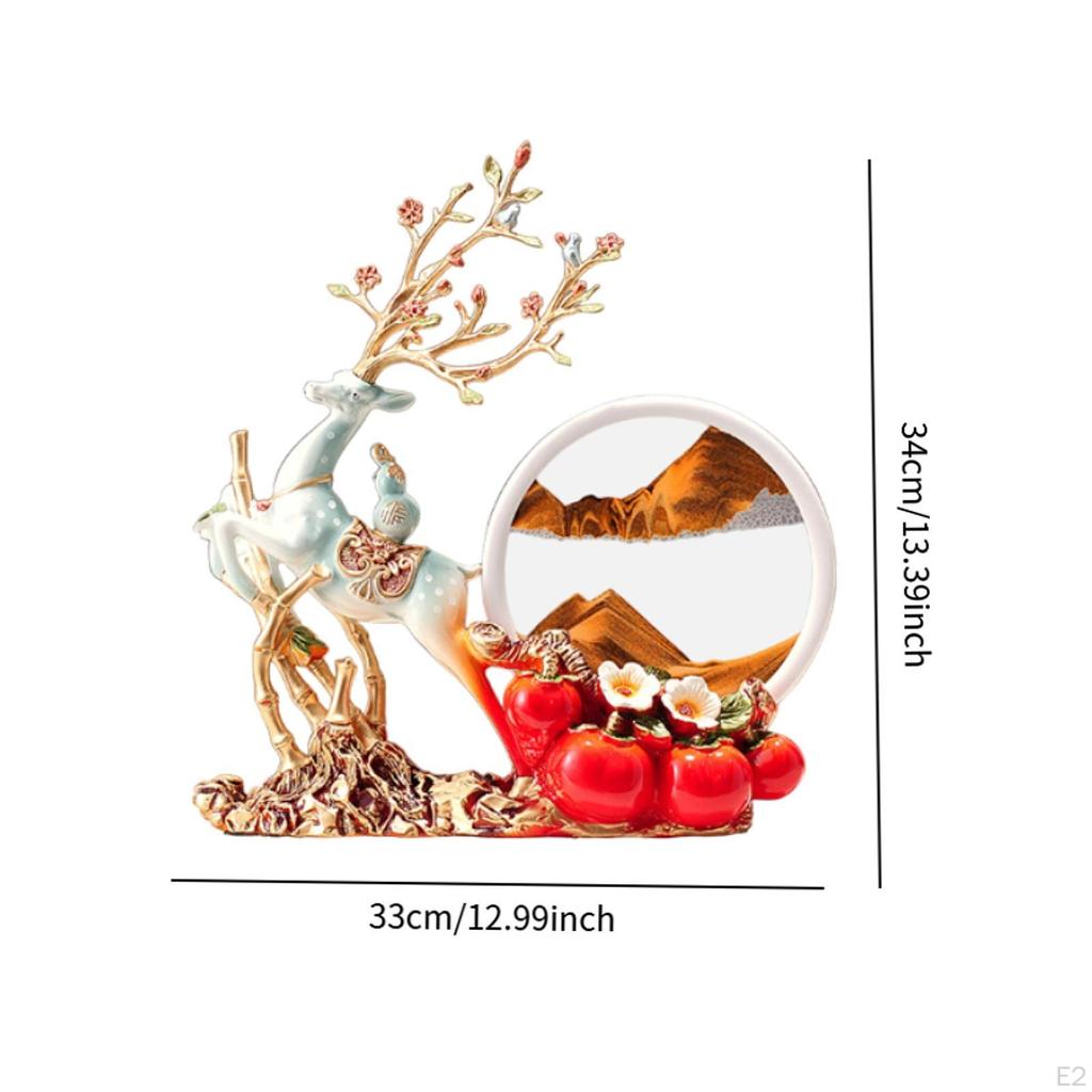 Deer Sculpture Quicksand Decor Ornaments Artistic Home Decoration Creative Moving Sand Art Liquid