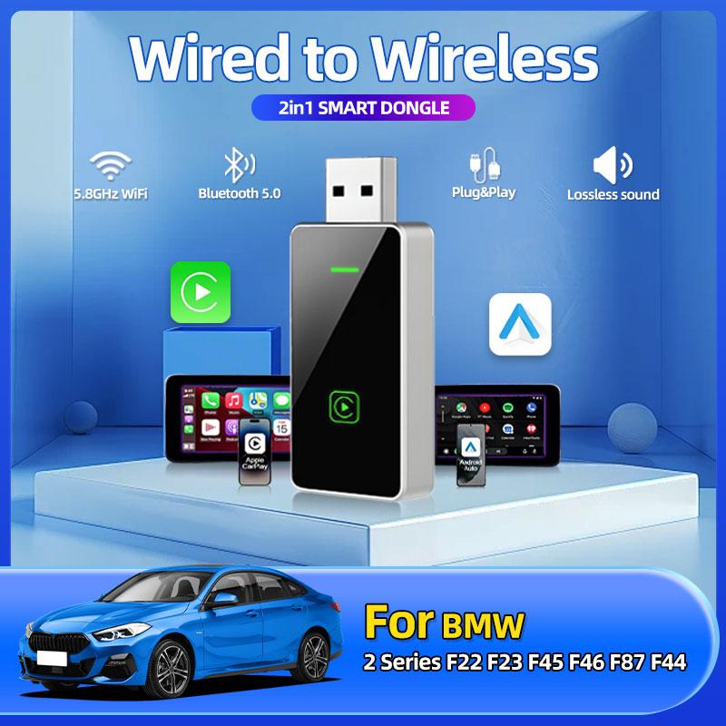 Беспроводной адаптер Carplay Android Auto 2-в-1 Smart Dongle 5G WIFI Для iPhone Android Телефона Для BMW 2 Серии F22 F23 F45 F46 F44