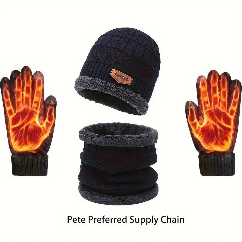 Winter Hats Knit Cap Men and Women Wool Hat Coral Fleece Scarf Outdoor Riding Hat Warm Thickening Plus Wool Neck Protect Cap