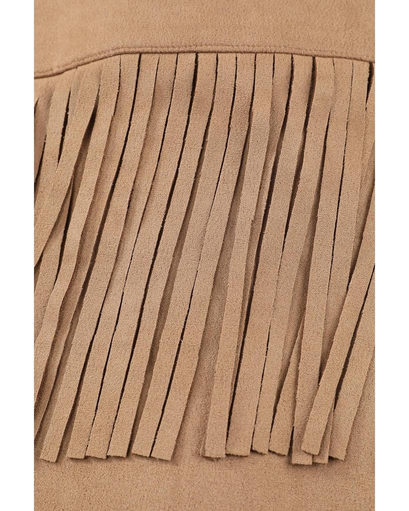 Azura Exchange Замшевая куртка большого размера цвета хаки с бахромой