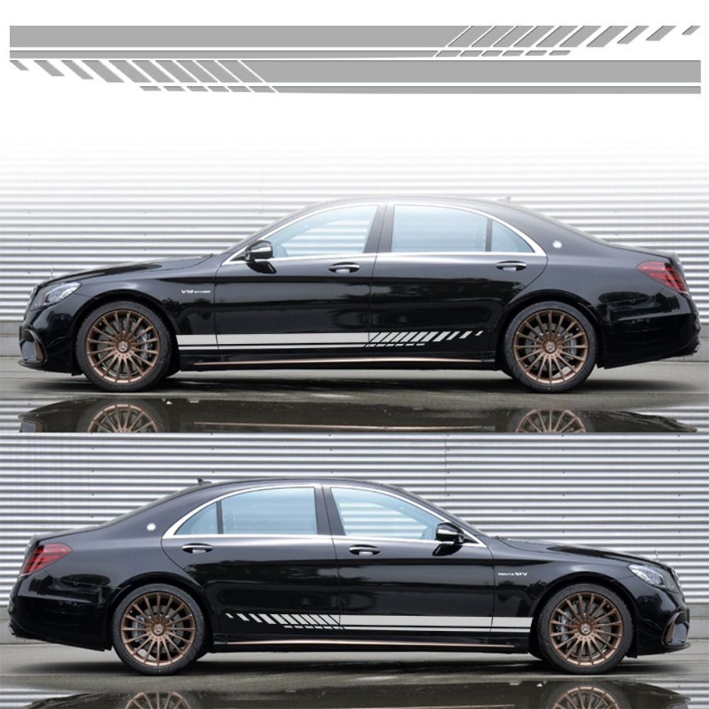 2Pcs Multi-color Car Side Stickers Universal Car Side Door Stripe Car Body Side Decal Off-Road