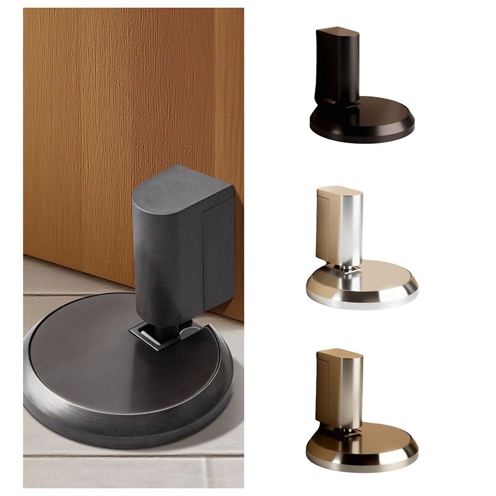 No Drill Design Mechanical Locking Door Stopper Magnetic-Free Design Invisible Installation Magnetic-Free Door Stopper