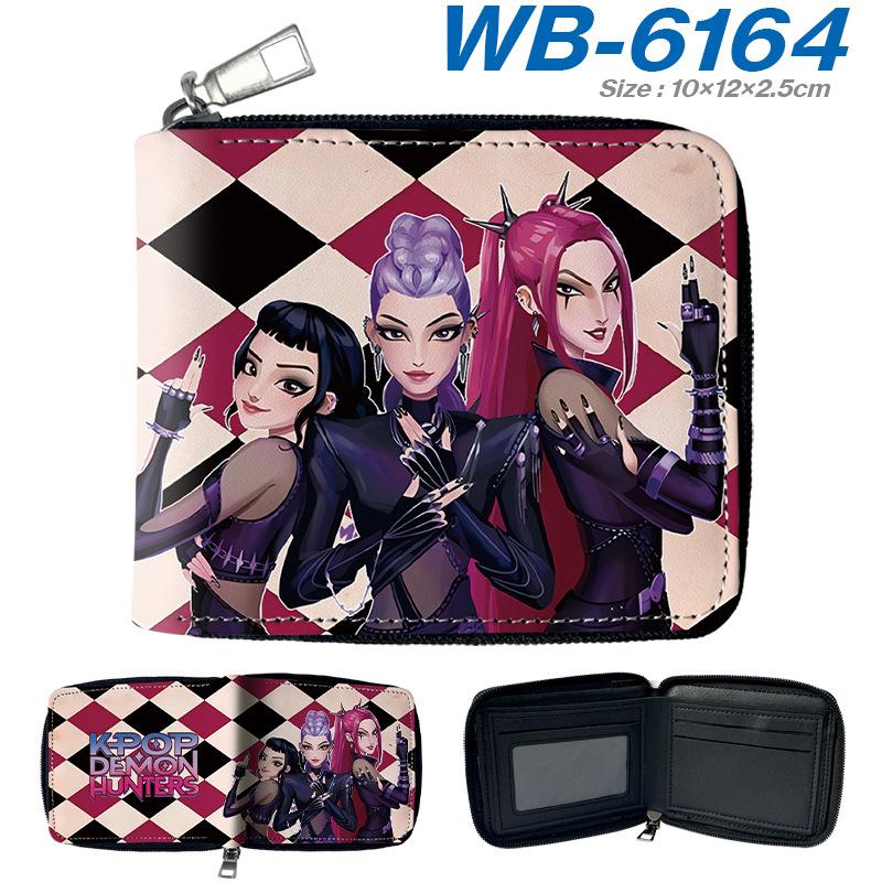 K-Pop Demon Hunters Short PU Zip Wallet Anime Card Holder Mini Coin Purse Black 1pcs