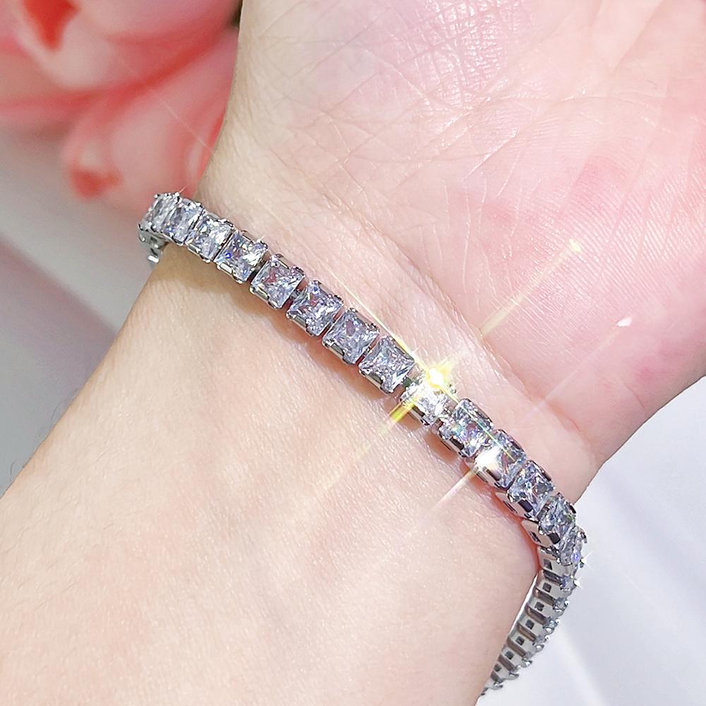 CMM Bling Bling с кубическим цирконием, европейские современные ювелирные изделия, подарок, золотой и серебристый цвет, теннисный браслет для женщин