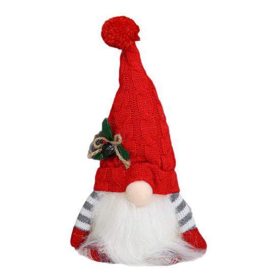 Lighted Christmas Gnome Small Light Up Plush Santa Elf with Knitted Hat Stuffed Swedish Tomte Toy for Winter Tabletop Fireplace Decor