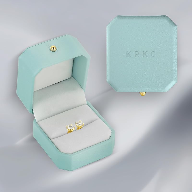 Серьги KRKC с муассанитом Мужские серьги/Женские серьги с 3 когтями, одна серьга из серебра 925 пробы Совместимо с аллергией на металлы Ювелирные изделия с бриллиантами и муассанитом