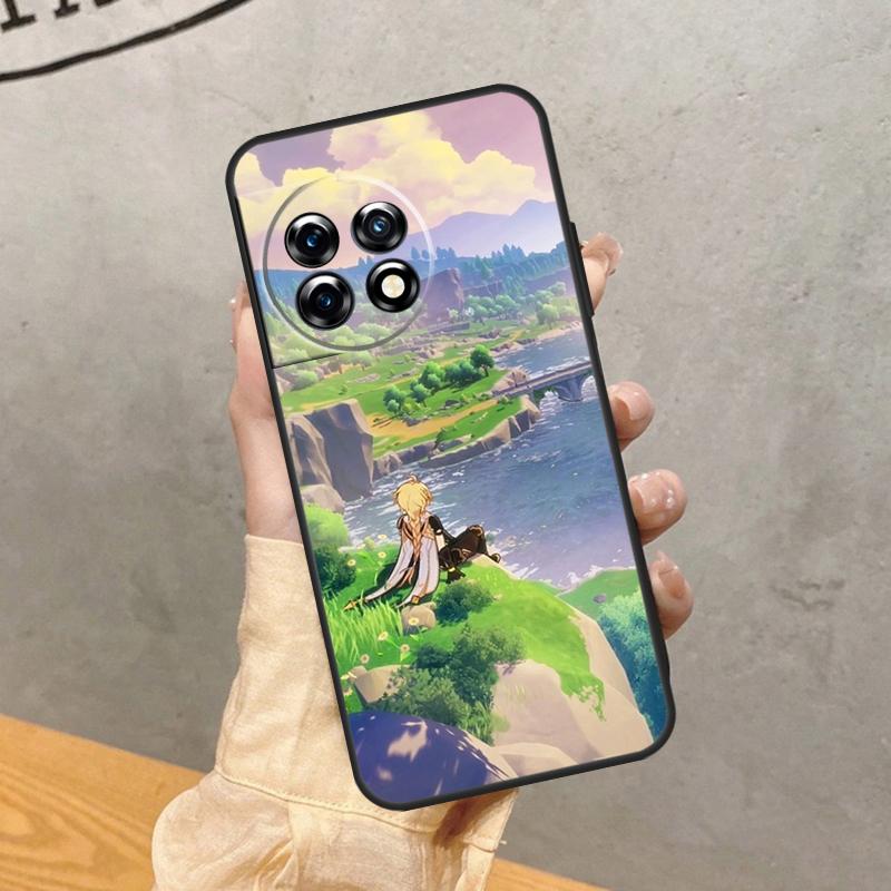 Чехол для телефона OnePlus 8 9 10 Pro 15 13 12 11 13T 13R 12R 10T 8T Nord CE 5 2 3 4 Lite N20 N30 с изображением персонажа из аниме-игры Genshin Impact