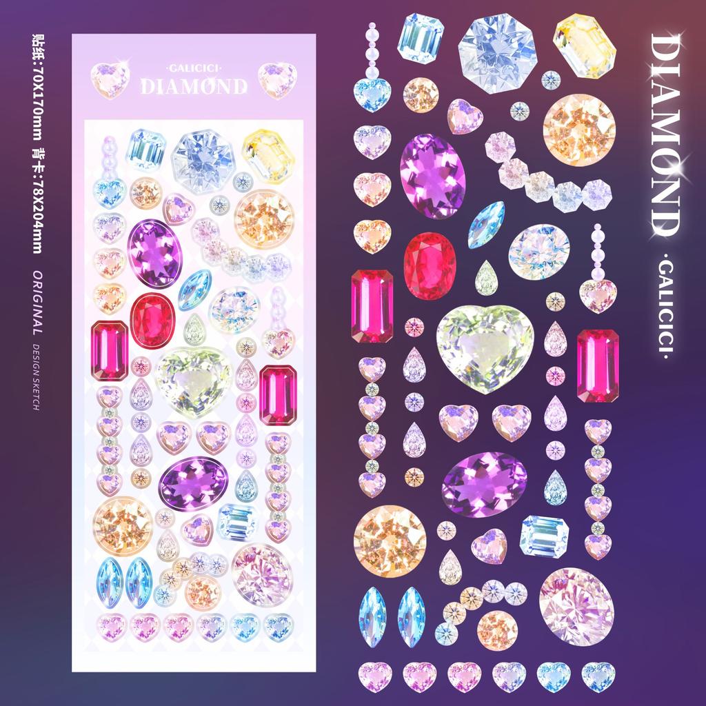 Diamond Cherry Blossom Laser Sticker Goka Diy Decorative Material