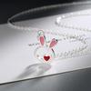 Epoxy Heart Cutout Rabbit Necklace - Cute Design