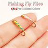 6/10Pcs/Set -Dry Flies Fly Fishing Flies Bait Brasshead Nymph White&Yellow Bait Fishing for Pike Trout Salmon Bass Fly Fishing Flies-Sizes#10