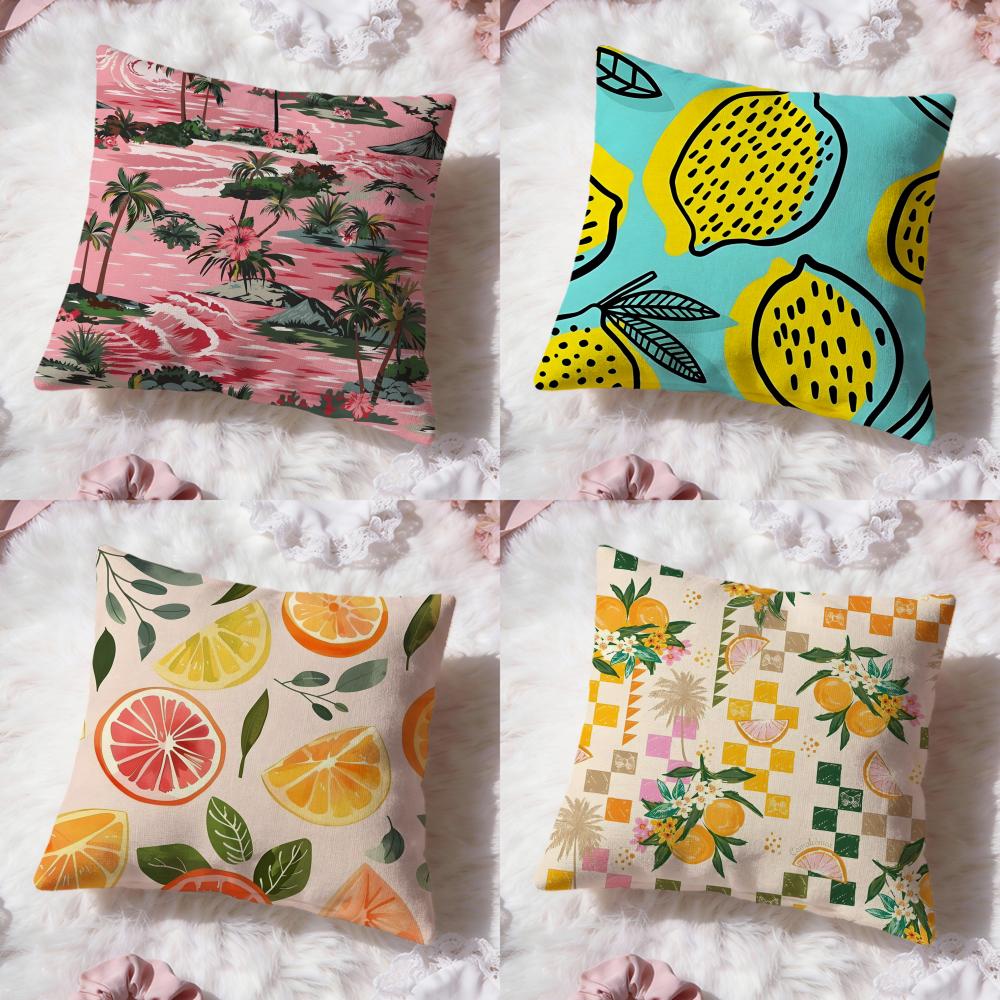Tropical Fruit Texture Cushion Cover Premium Comfort Reversible Pillow Cove Two in One Design for Any Room Car Interior