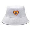Bucket Hat With Concentric Heart Print , Colorful Valentine's Women's Cap Beach Trendy Unisex Basin Hat