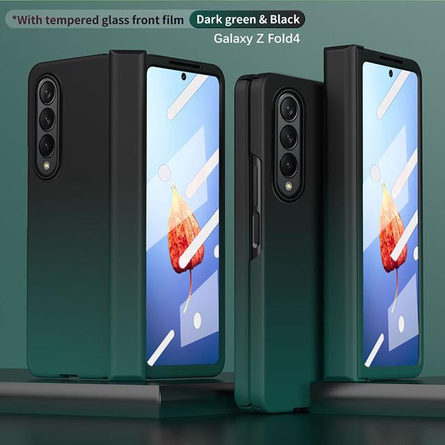 Чехол для телефона Samsung Galaxy Z Fold 4 с петлями Fold2 Fold3 Fold4, ультратонкий градиентный чехол с защитой от падения и пленкой из закаленного стекла