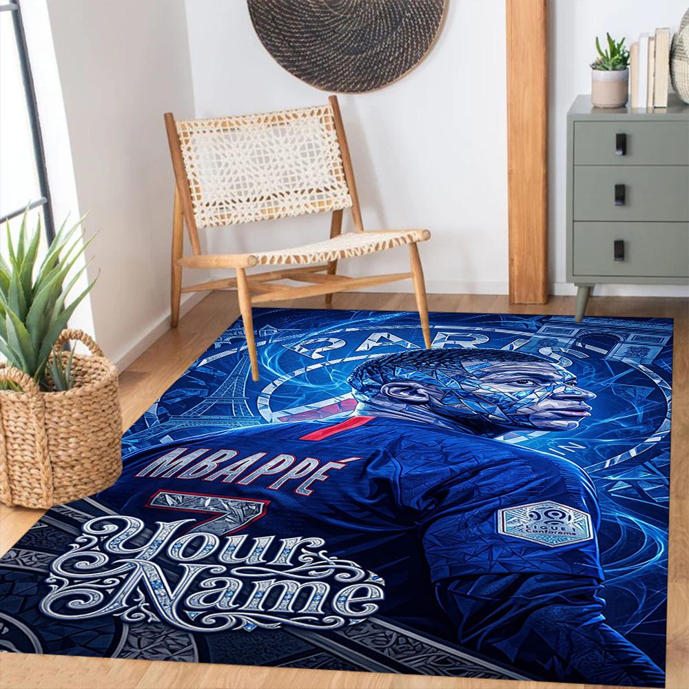 Mbappe Personalized Text Floor Rug Office Rug Perfect For Dormitory Balcony Outdoor Study Room Antislip Carpet Decorate Offices